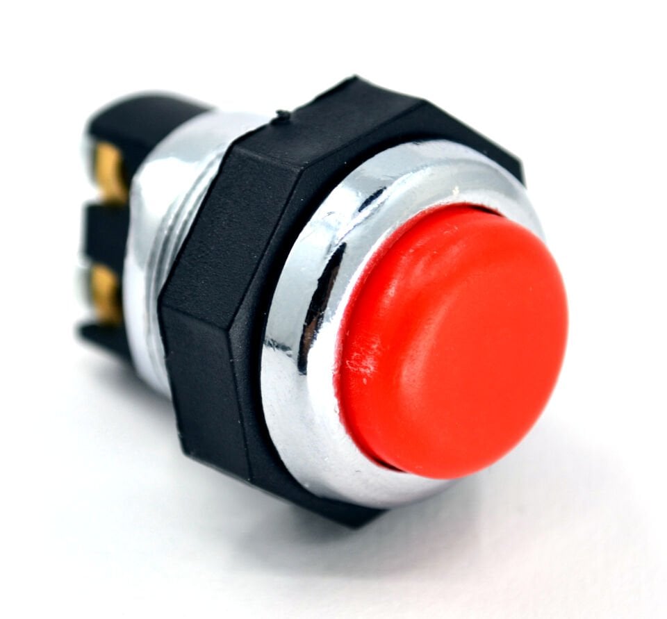 22mm Yaylı Metal Buton Anahtar Kırmızı Vidalı MT-ANY16