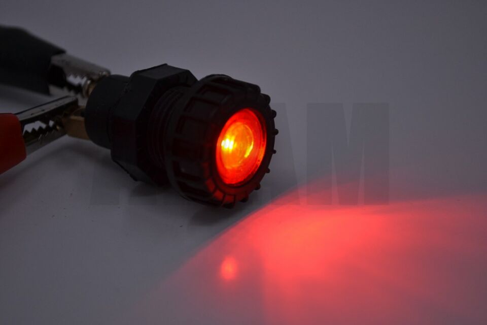 12V 5W 53 Ampullü Kırmızı Göz Lambası 17mm Gösterge İkaz MT-G17K