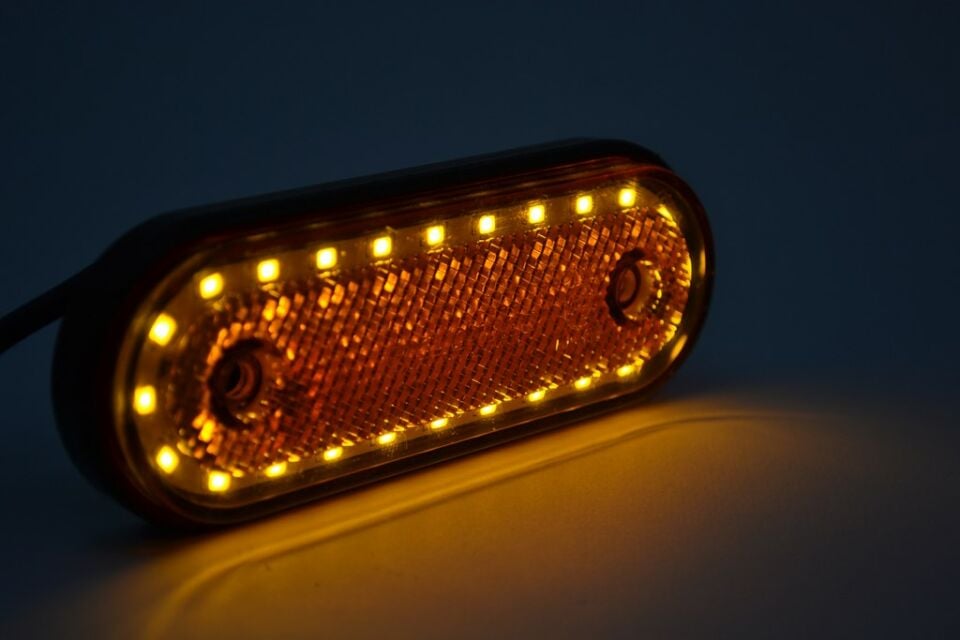 5 Adet 12V-24V Dorse Led İşaret Pozisyon Etek Lamba Turuncu Reflektör E37