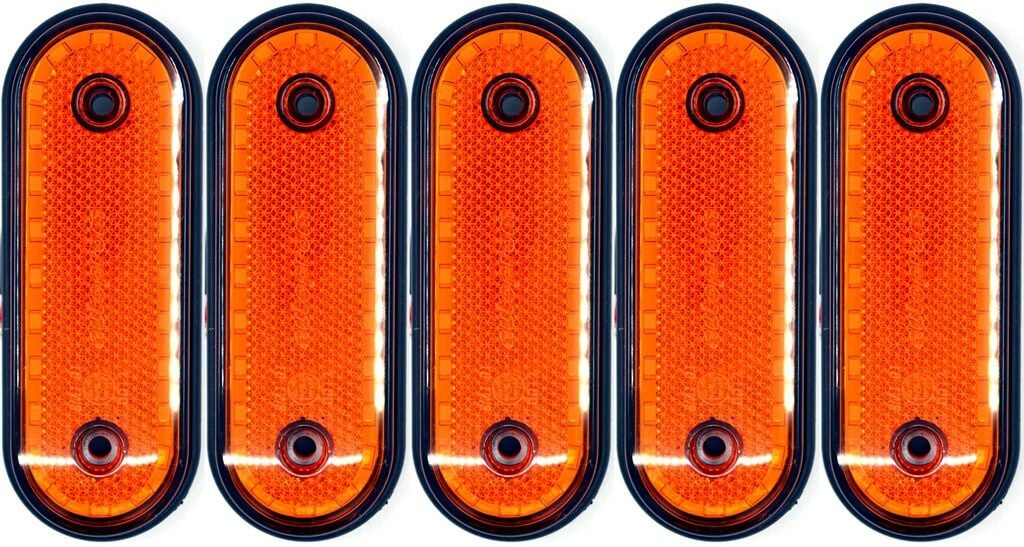 5 Adet 12V-24V Dorse Led İşaret Pozisyon Etek Lamba Turuncu Reflektör E37