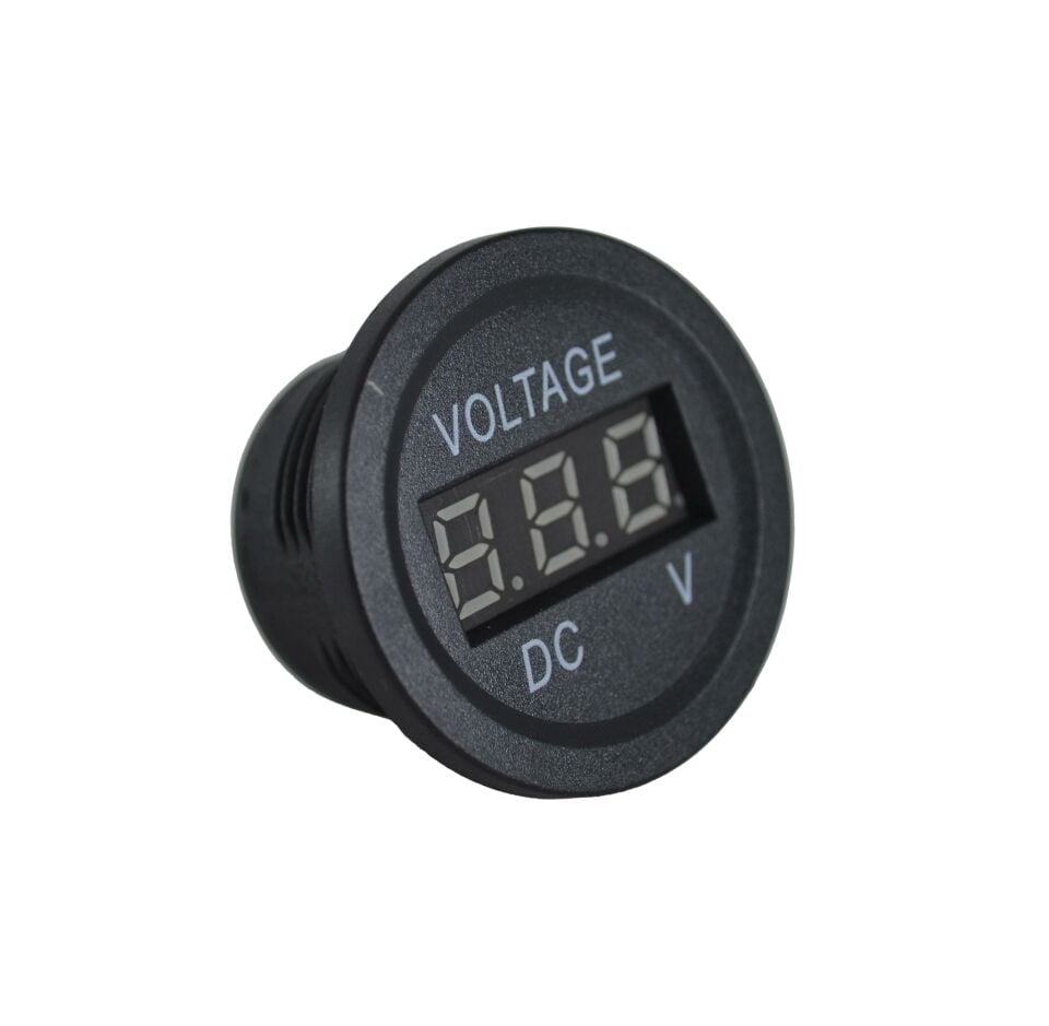 12V 24V DC Voltmetre Yuvarlak Düz Kırmızı Rakam MT-GP01K