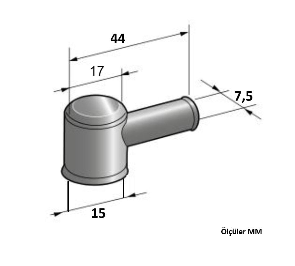 Pabuç Yalıtım Muhafaza Kapağı PVC 15mm Çap
