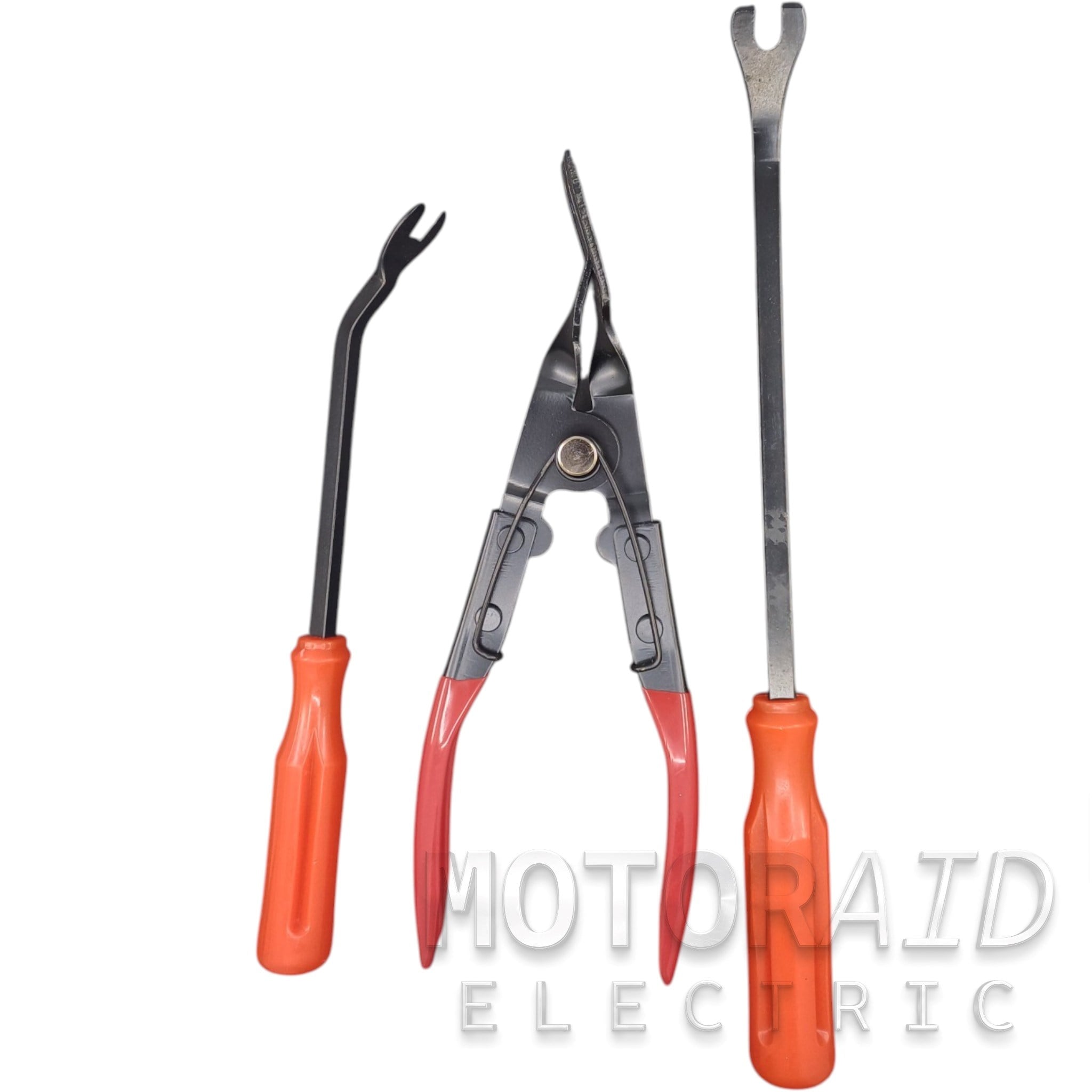 3 Parça Metal Oto Döşeme, Klips Sökme, Pense ve Levye Seti
