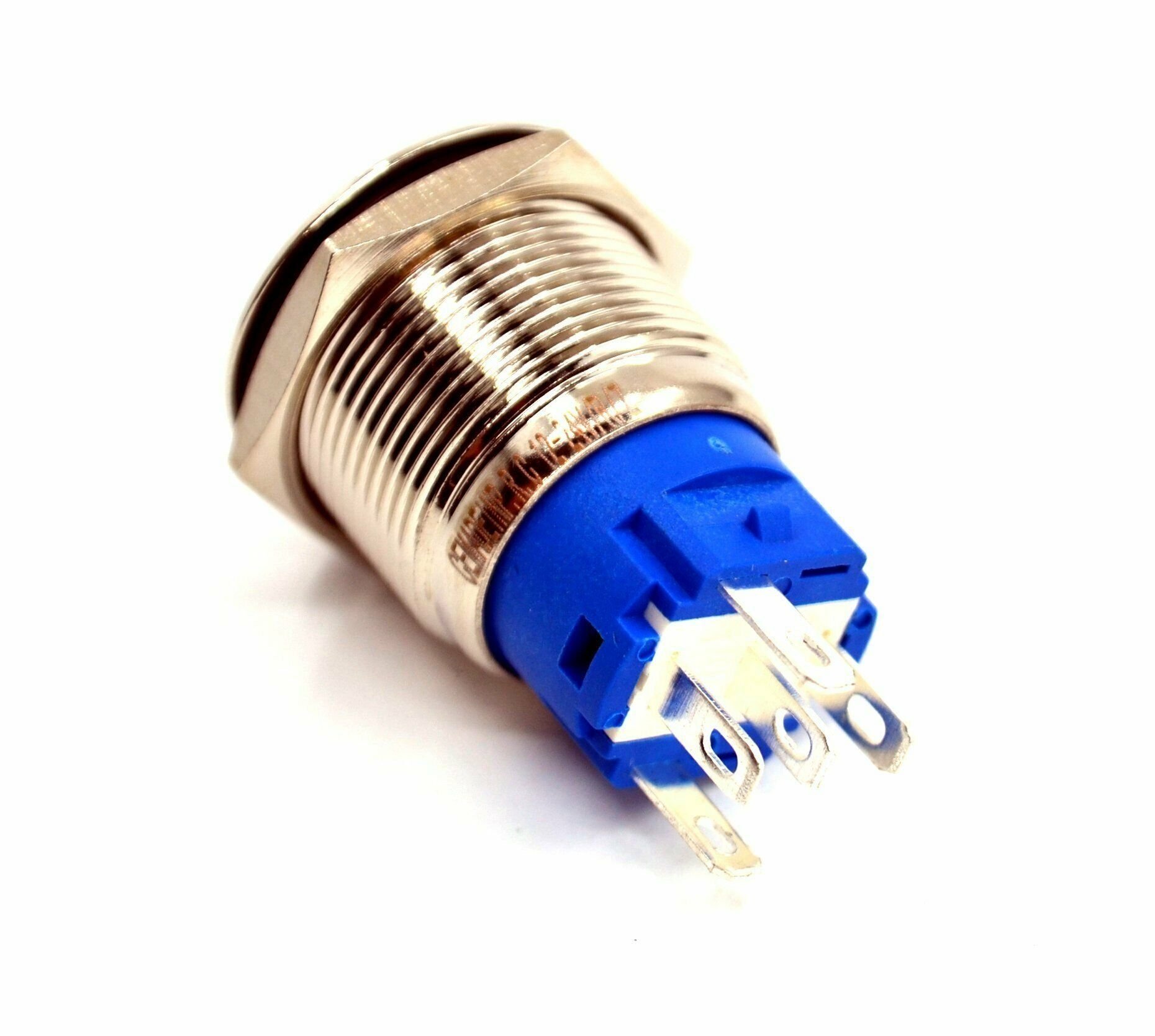19mm Yaylı Metal Buton Kırmızı Işıklı 1NO/1NC Anahtar 12V 24V MT-ANY22