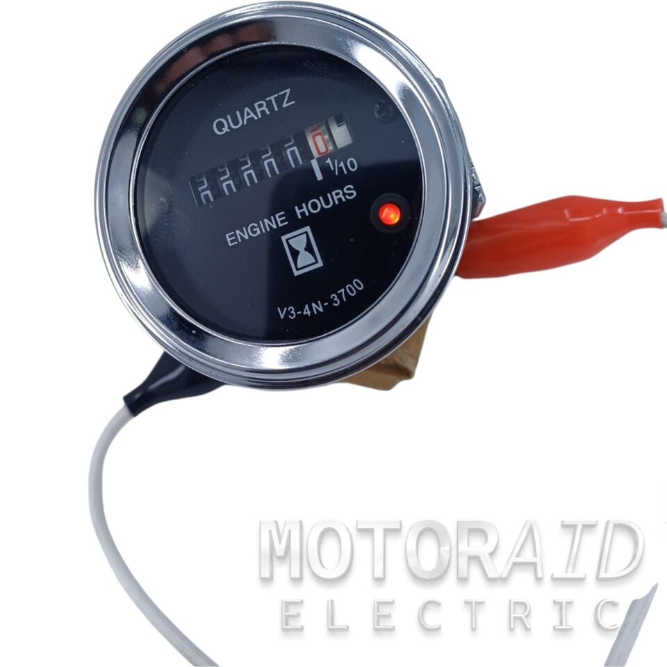 12V-24V Mekanik Motor Çalışma Saati Göstergesi 52mm - Jeneratör, Tekne ve İş Makinesi Uyumlu
