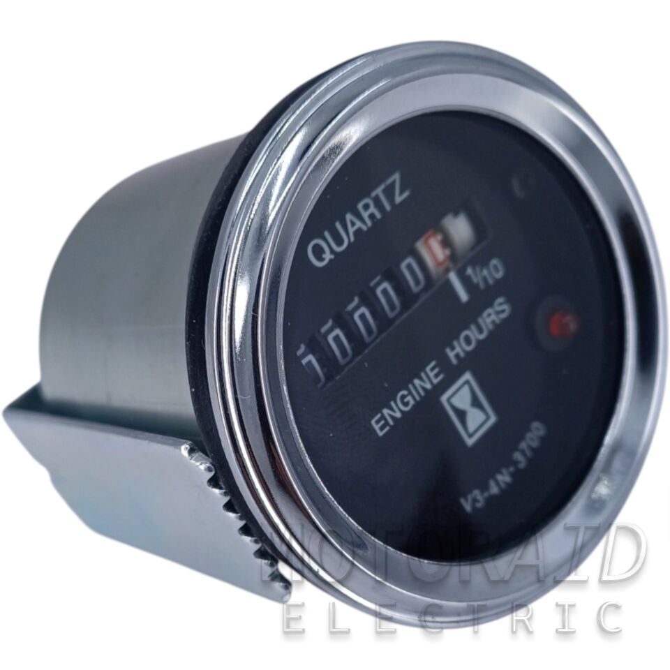 12V-24V Mekanik Motor Çalışma Saati Göstergesi 52mm - Jeneratör, Tekne ve İş Makinesi Uyumlu