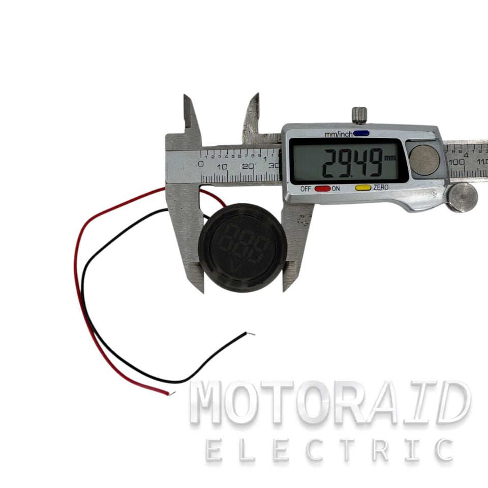 12V-96V DC Voltmetre Yuvarlak Kırmızı Rakam MT-GP22