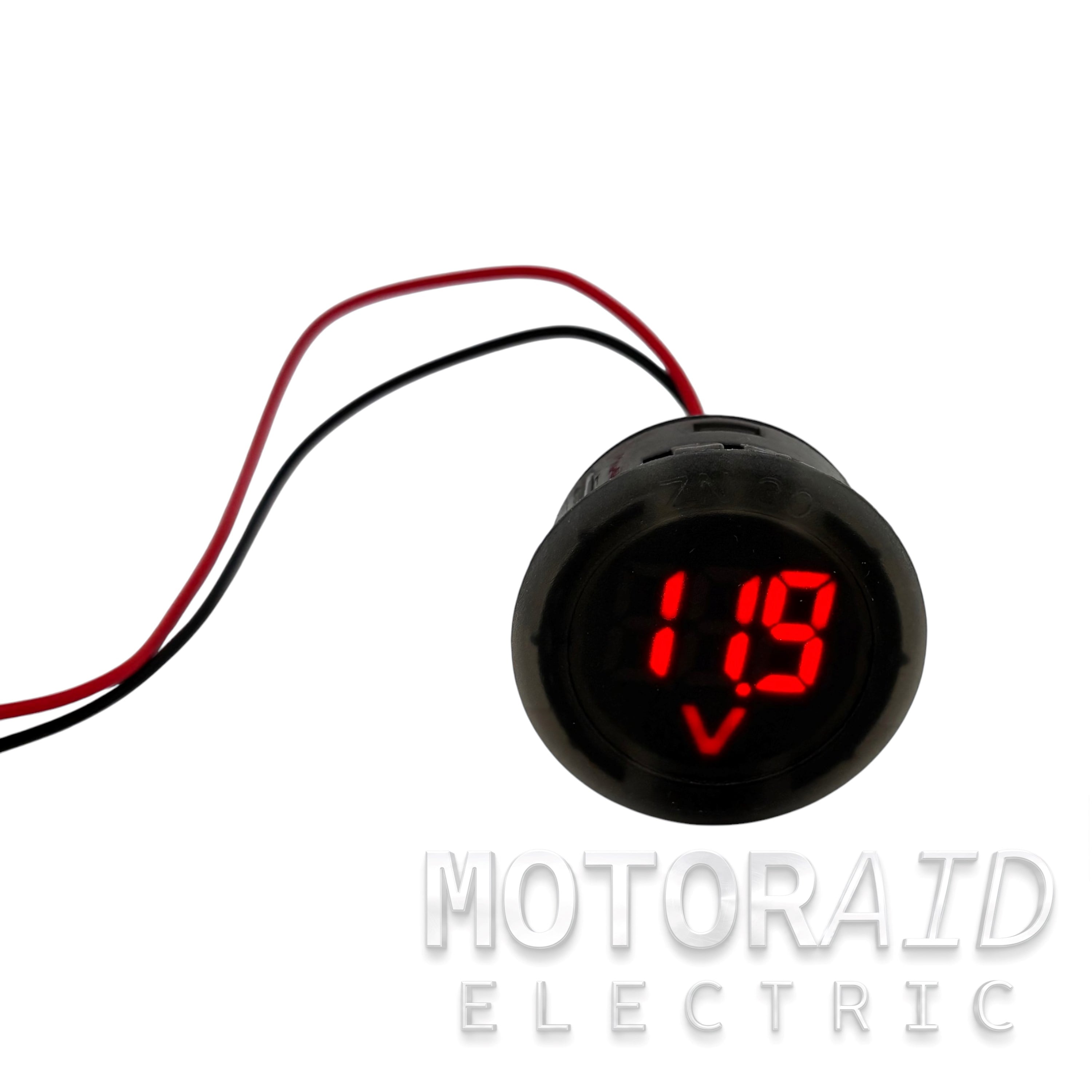 12V-96V DC Voltmetre Yuvarlak Kırmızı Rakam MT-GP22