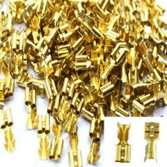 250 Adet Tırnaklı 6,3 Dişi Fiş Kalın Kablo Ucu 6mm'e Kadar Prinç Terminal