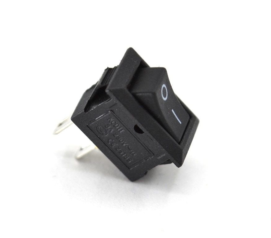 Mini Dikdörtgen Siyah Elektrik Anahtarı 1-0 Işıksız Rocker 12V-220V