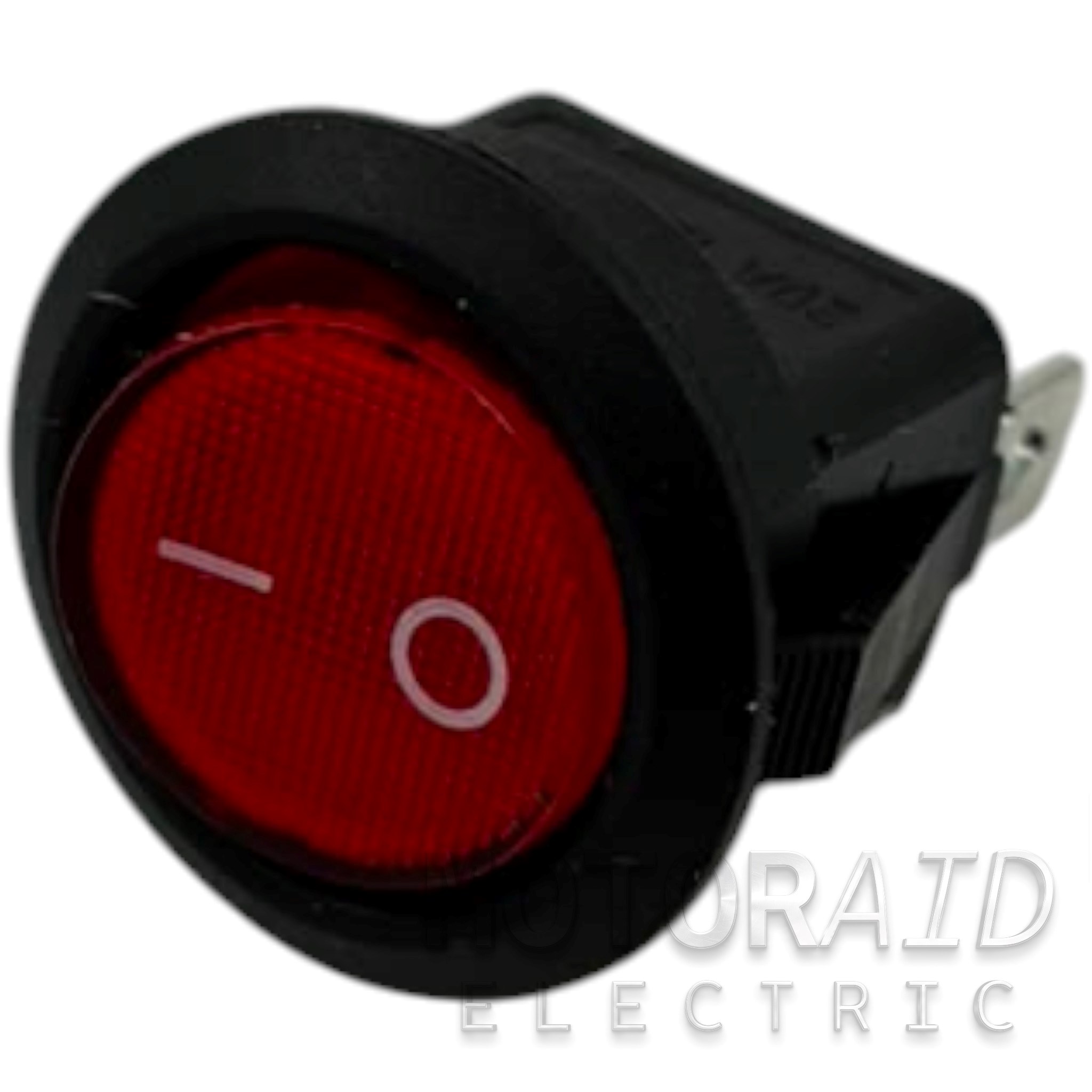 Yuvarlak Kırmızı Camlı Elektrik Anahtarı 1-0 Işıklı Rocker 12V
