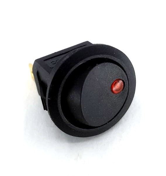 Yuvarlak Kırmızı Ledli Elektrik Anahtarı 1-0 Işıklı Rocker 12V