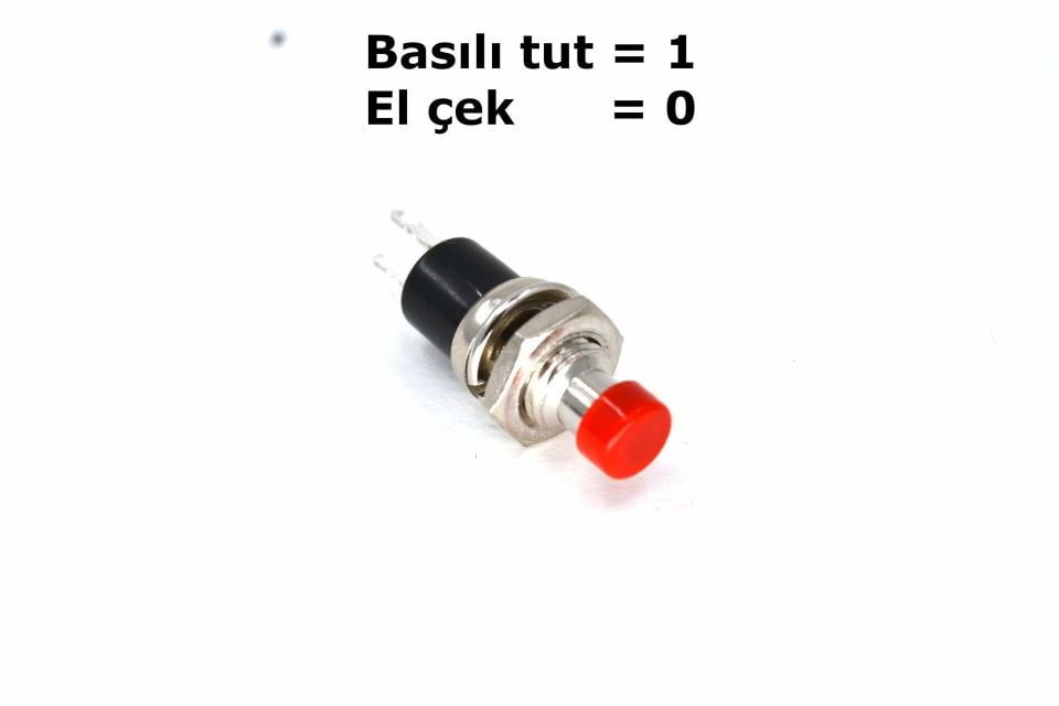 Mini Kırmızı Buton 1-0 Diyafon Alarm Reset Metal Gövde MT-ANY04