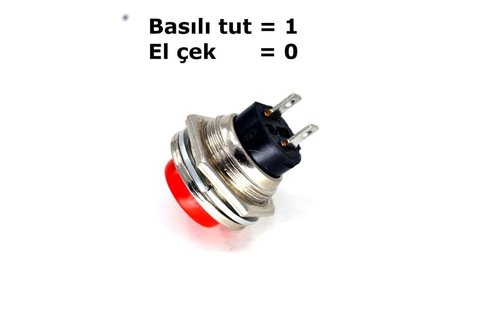 Kırmızı Buton 1-0 Metal Gövde Fiş:2,8mm