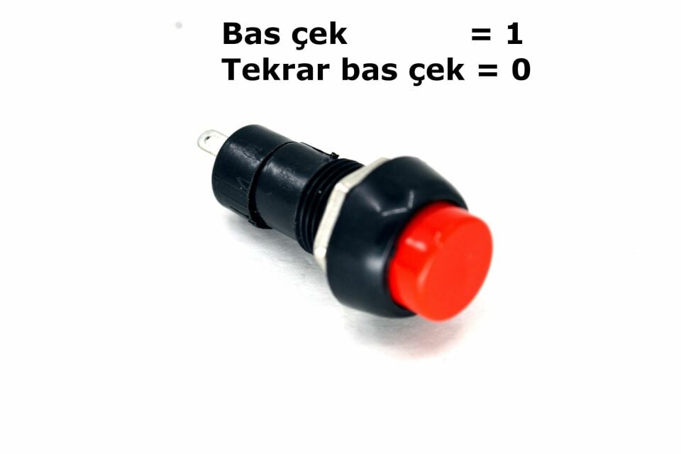 Kırmızı Uzun Buton 1-0 Kalıcı Anahtar MT-ANK16