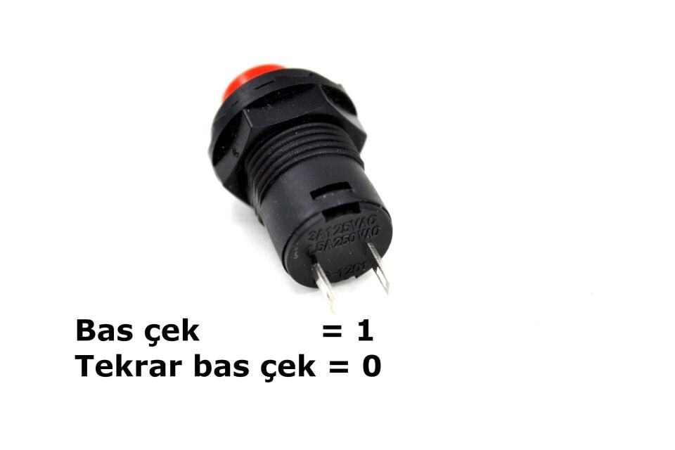 Kırmızı Kısa Buton 1-0 Kalıcı Anahtar MT-ANK17