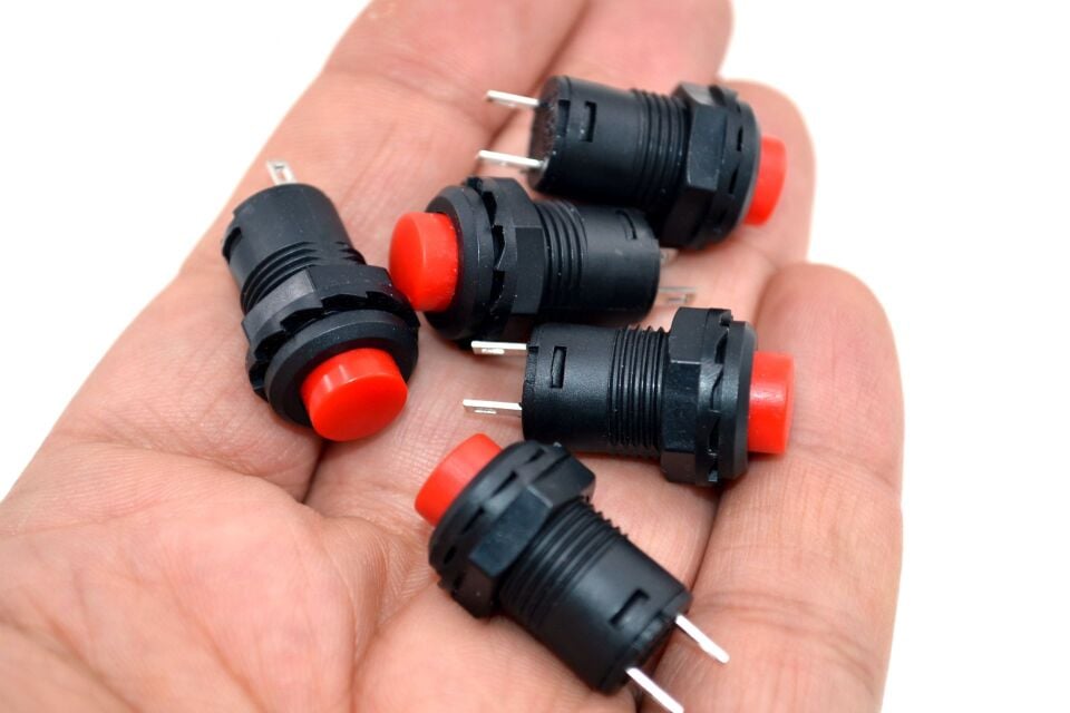 Kırmızı Kısa Buton 1-0 Kalıcı Anahtar MT-ANK17