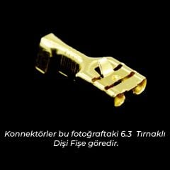 500 Adet R Tipi 6,3 Kablo Ucu Dişi Fiş Kılıfı Kilitli Tırnaklı Pa66