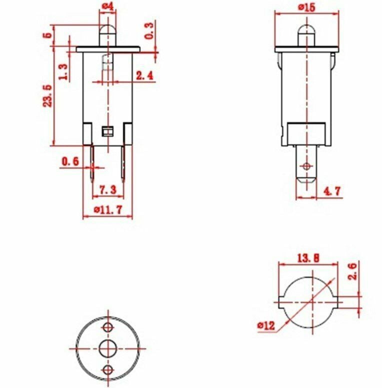 Karavan Kapı Kapak Dolap Butonu Anahtarı 1-0 Ters Çalışan Siyah MT-ANY08
