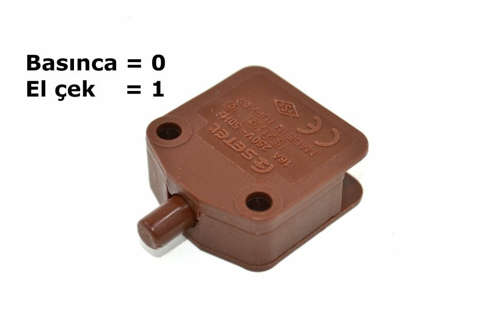 Karavan Kapı Kapak Dolap Buton Anahtar 1-0 Ters Çalışan Kahve MT-ANY09