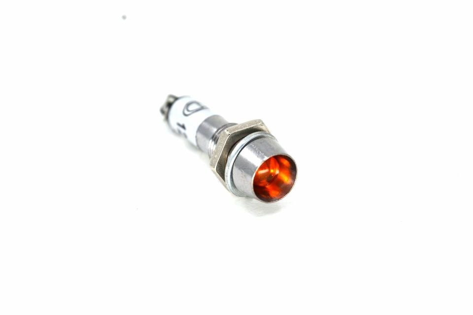 8mm 12V Mini Metal Göz Lamba Turuncu Led Sinyal Uyarı Işığı