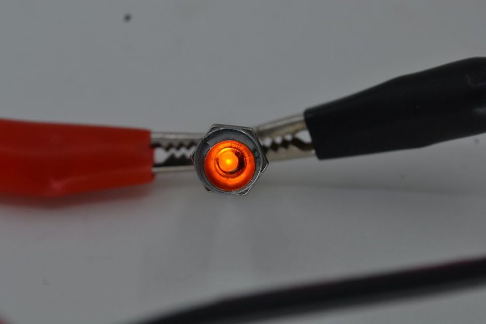 8mm 12V Mini Metal Göz Lamba Turuncu Led Sinyal Uyarı Işığı