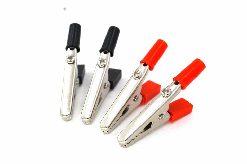 4 Adet Eko Krokodil 4mm Banana Jak Girişli 2 Kırmızı 2 Siyah MT-56