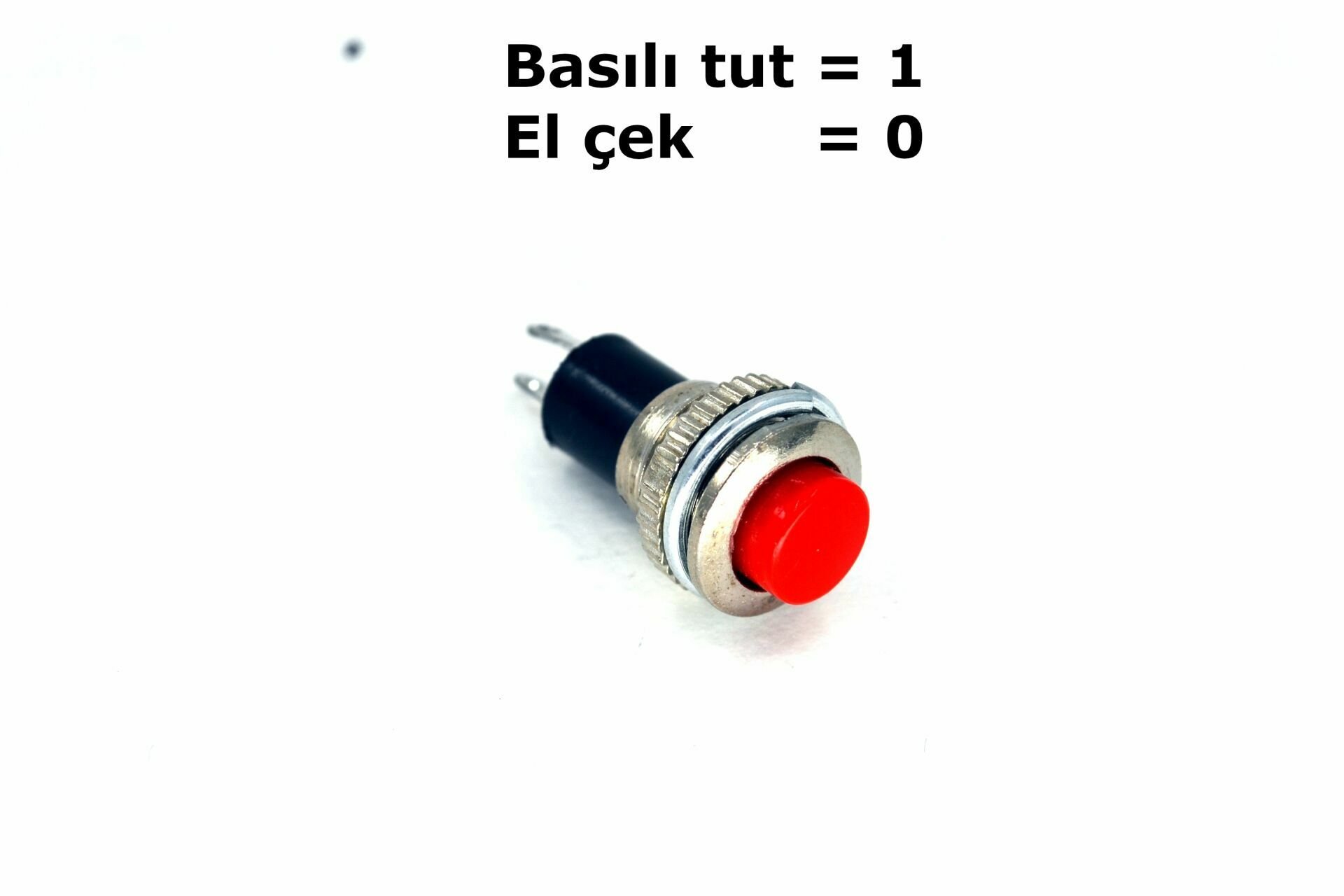 Küçük Kırmızı Buton 1-0 Metal Gövde MT-ANY06