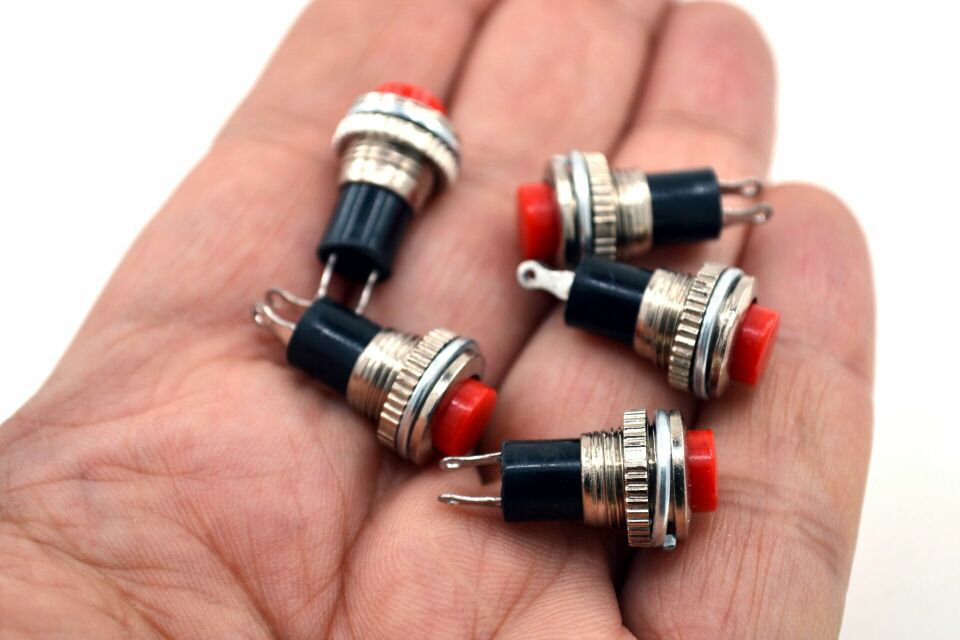 Küçük Kırmızı Buton 1-0 Metal Gövde MT-ANY06