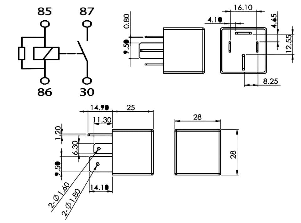 12V 70A Dirençli Güç Rölesi 4 Fişli Kalın Bacak Bosch 0986AH0082