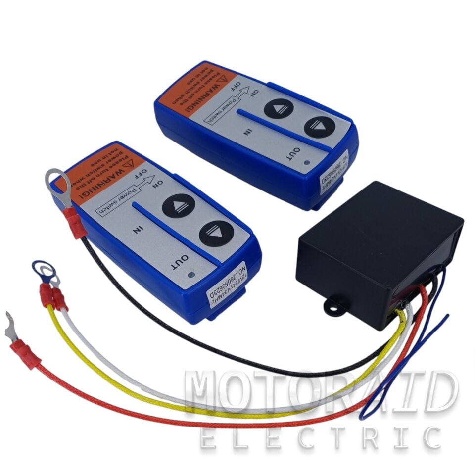 12V - 24V Çift Kumandalı Kablosuz Vinç Kontrol Modülü - Off-Road, Çekici, 4x4 Vinç Kumandası