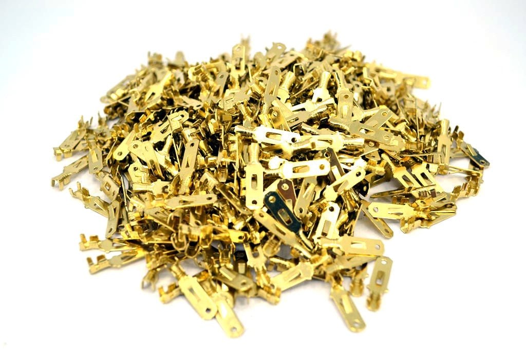 500 Adet 4,8 Tırnaklı Erkek Terminal Fiş Prinç Sarı Kablo Ucu