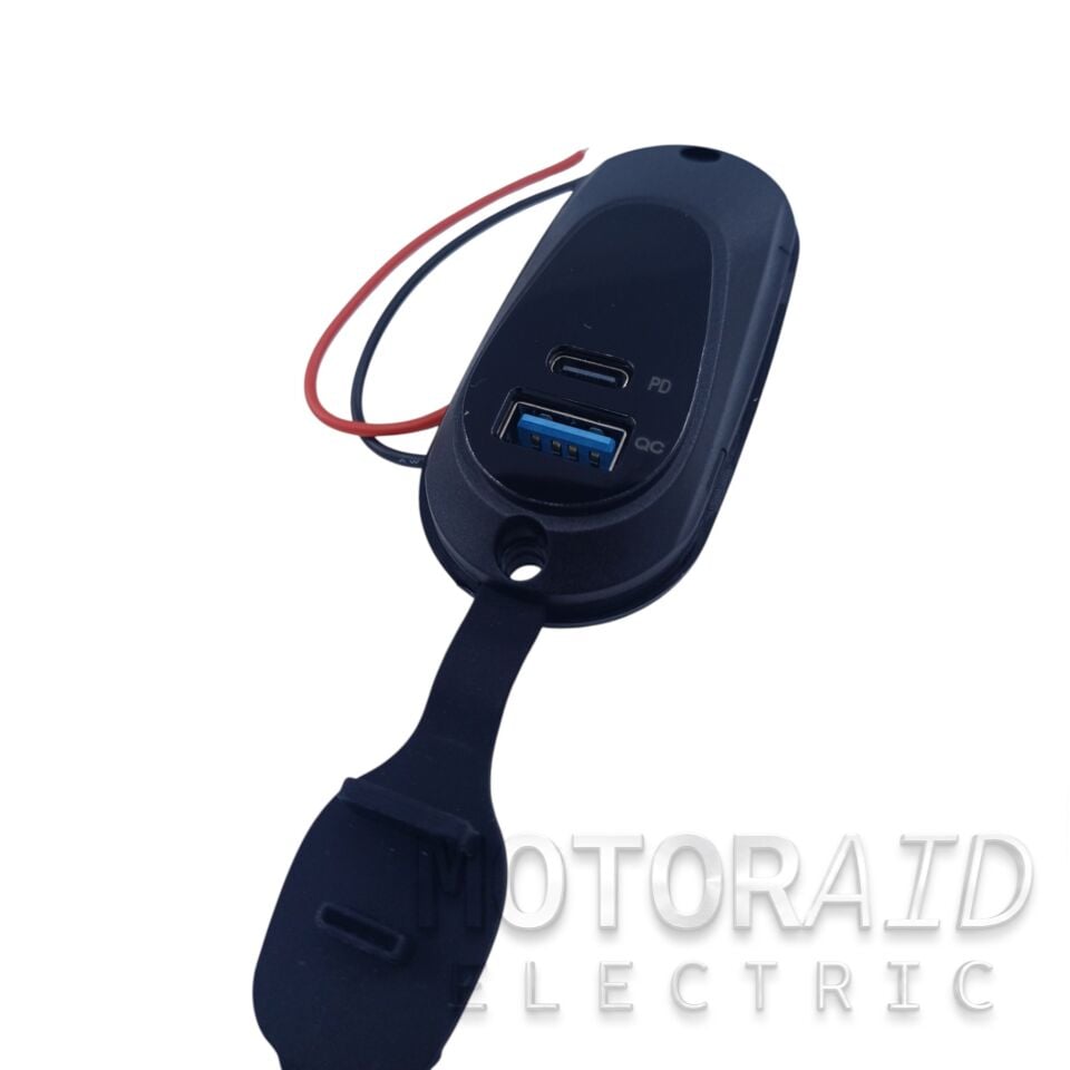 Düz Zemin Yüzey Montaj USB + Type-C PD Kapaklı Şarj Soketi (Delme Gerektirmez - Karavan. Tekne. 12V/24V)