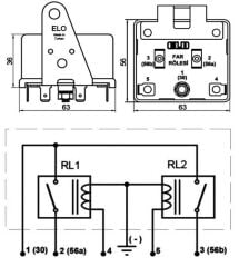 12V Elo Far Rölesi Çift Bobinli