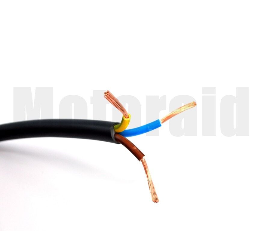 3x2,5 TTR Siyah Bakır Kablo 1 Metre