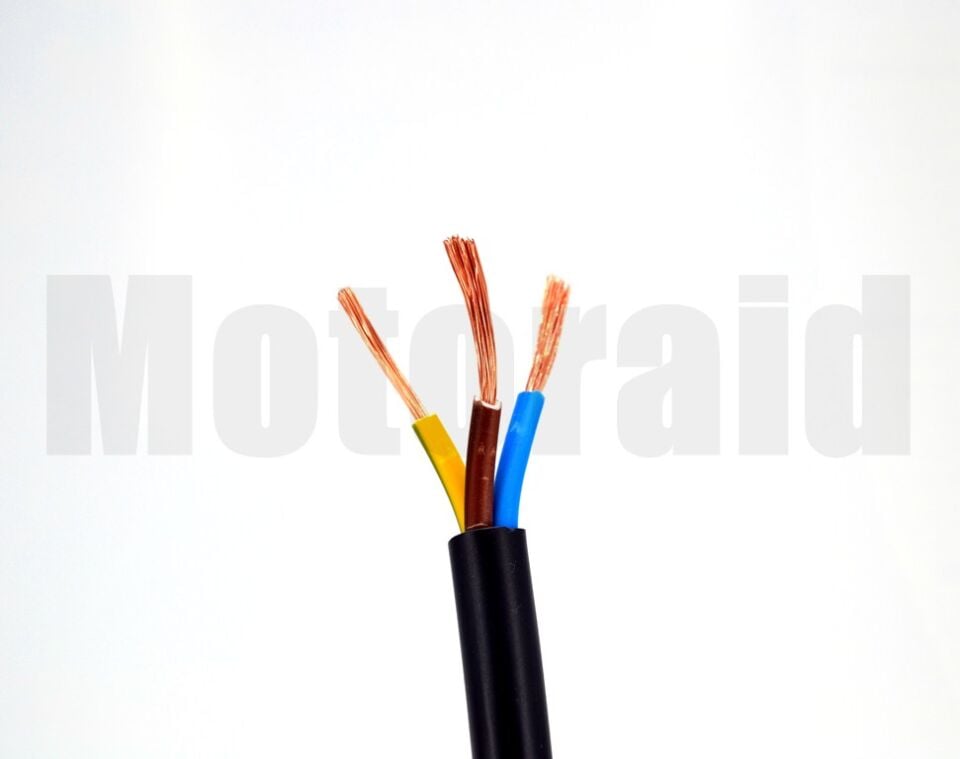 3x2,5 TTR Siyah Bakır Kablo 1 Metre