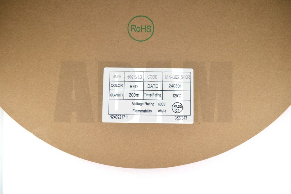 200 Metre 2,5mm Kırmızı Isı İle Daralan Makaron Isıyla MT-M2.5K