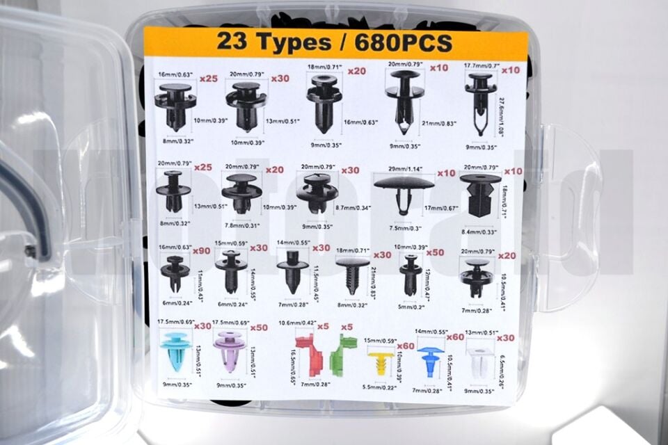 Oto Klips Seti 680 Parça Trim Sökme Aletleri Hediyeli