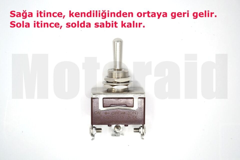 Toggle Switch 1-0-Yaylı Metal Anahtar 3 Pin 12V-220V