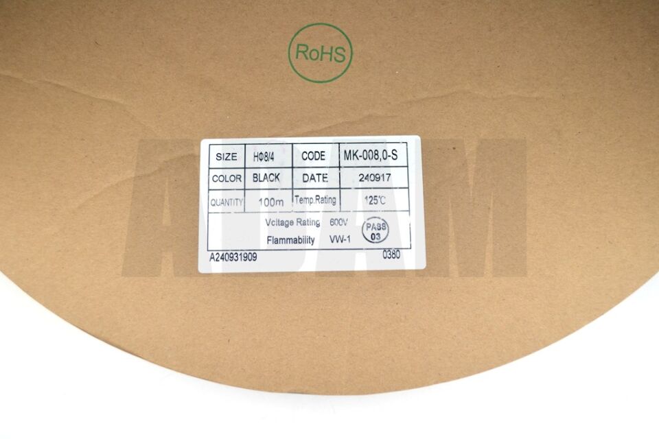 100 Metre 8mm Siyah Isı İle Daralan Makaron Isıyla MT-M8S