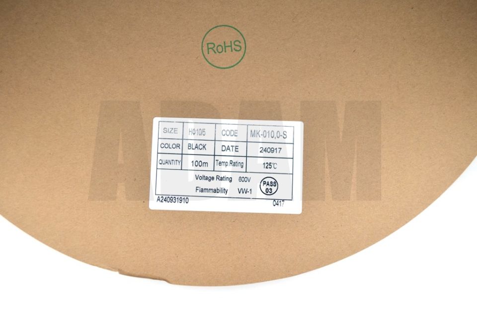 100 Metre 10mm Siyah Isı İle Daralan Makaron Isıyla MT-M10S