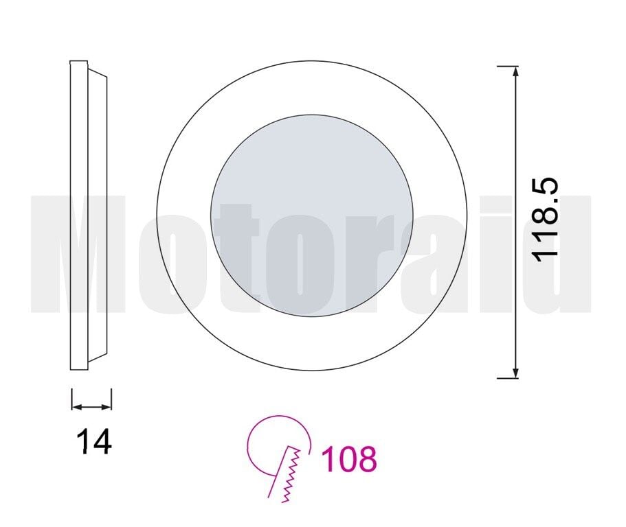 2 Adet Gün Işığı 6W 12V Tavan Lamba Karavan Kabin Yuvarlak Aluminyum Gövde