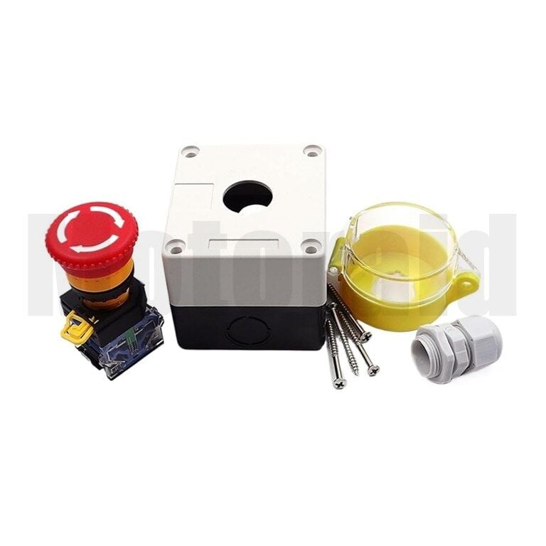 Kutulu kapaklı Acil Stop Bas Çevir Kırmızı Anahtar Buton 2NC