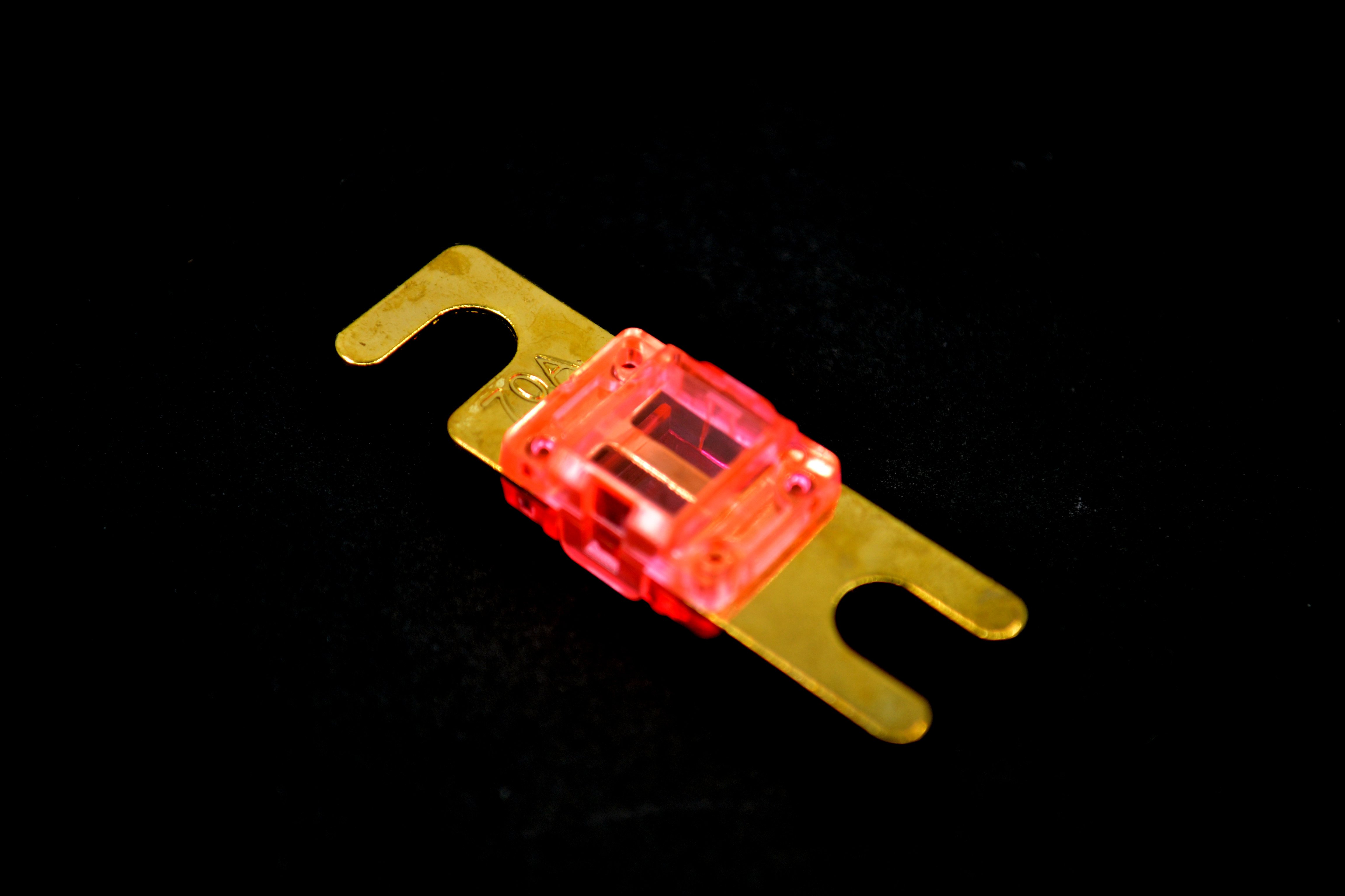 70A Midival Sigorta Şeffaf Gövde Gold Kaplama Pembe