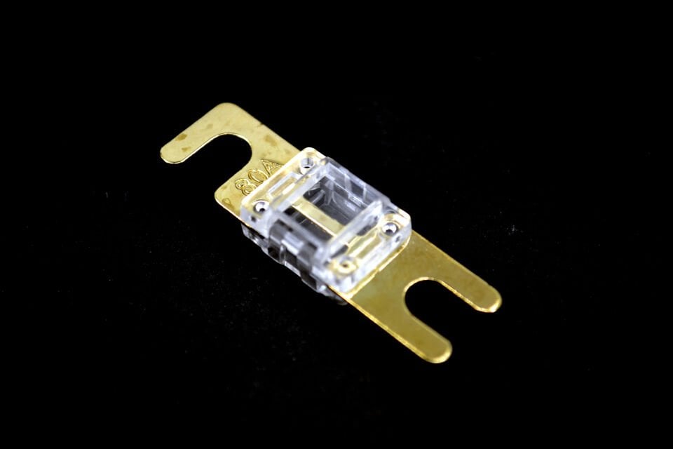 80A Midival Sigorta Şeffaf Gövde Gold Kaplama Beyaz