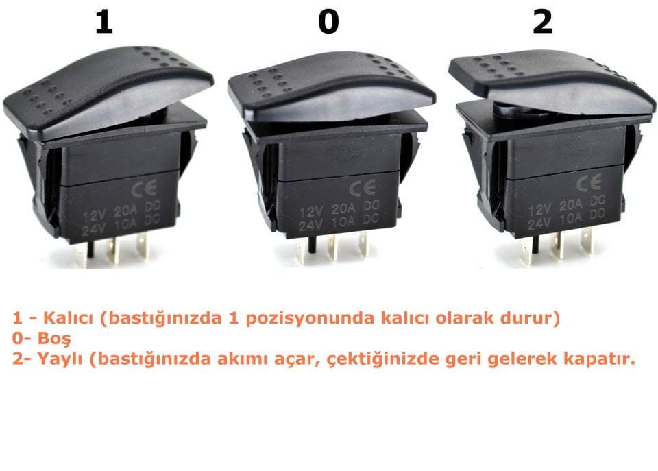 Bilge Pump Sintine Pompa Anahtarı Marine Carling Tip 1-0-Yaylı Otomatik-Manuel MT-ACS10