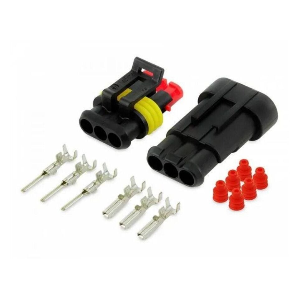 1 Takım 3 Fişli Demonte Süper Seal Erkek Dişi Elektrik Bağlantı Soketi