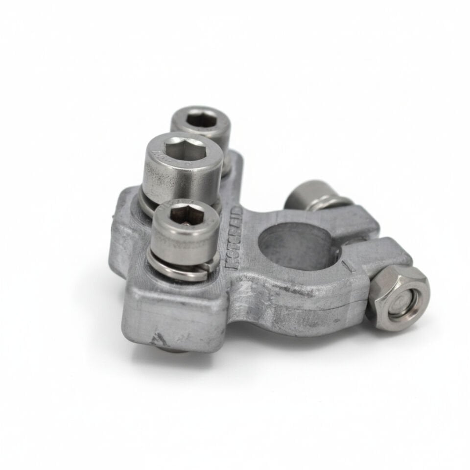 Üç Yollu Marine (-) Eksi Akü Kutup Başı Terminali Kurşun Gövde - Paslanmaz İmbus Cıvatalı