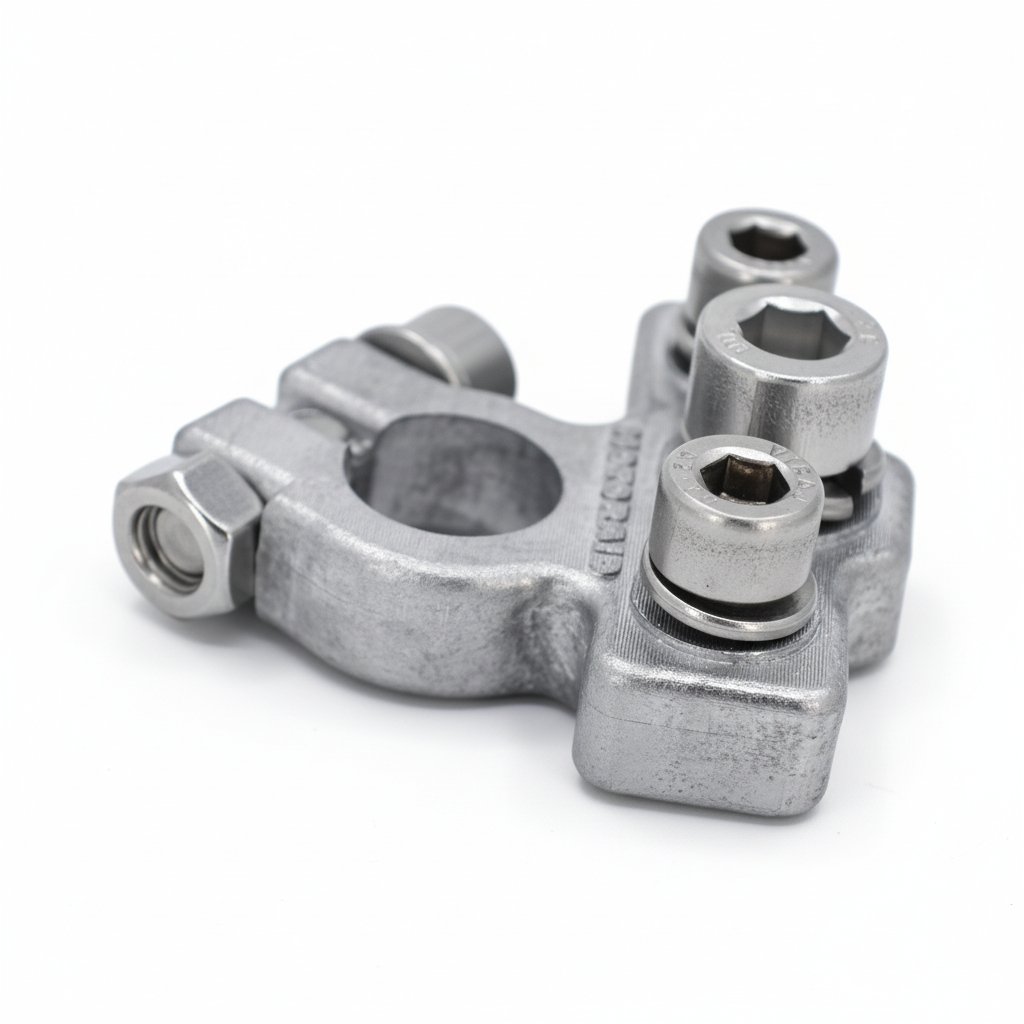 Üç Yollu Marine (+) Artı Akü Kutup Başı Terminali Kurşun Gövde - Paslanmaz İmbus Cıvatalı