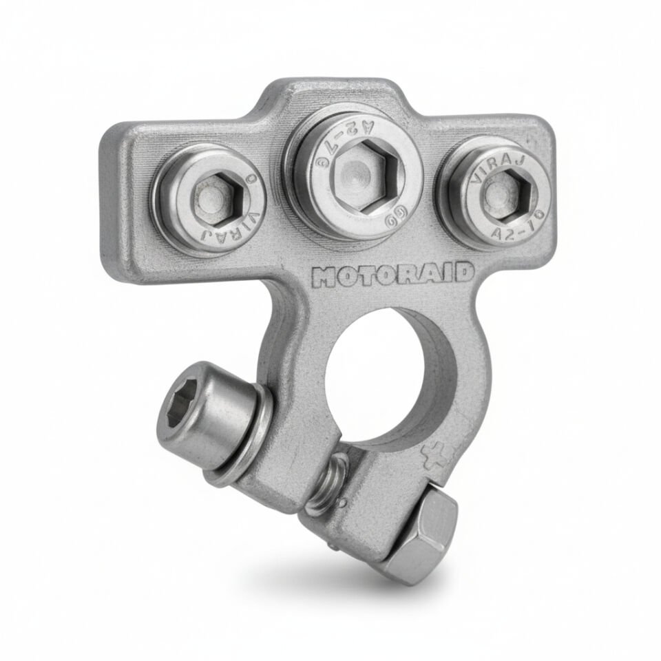 Üç Yollu Marine (+) Artı Akü Kutup Başı Terminali Kurşun Gövde - Paslanmaz İmbus Cıvatalı